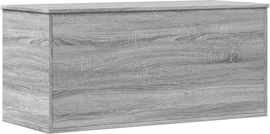 vidaXL Декоративна куфар Дърво Сив 100x42x46бр