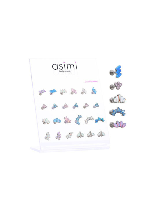 ASIMI Single Earring Set Earrings Titanium with Stones