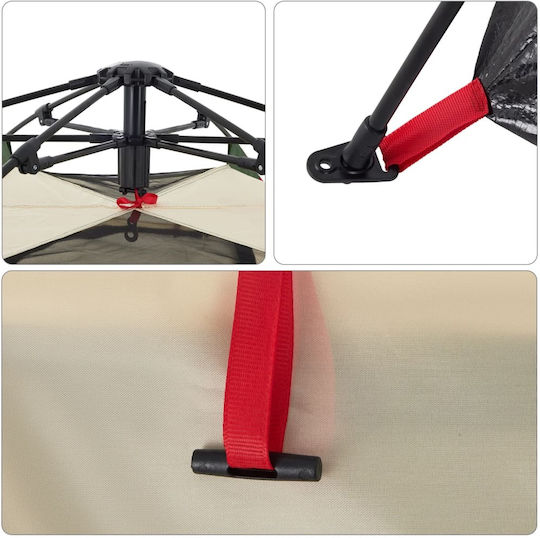 vidaXL Къмпинг Сцена Изскачаща Зеленa за 4 Човека 273x273x129см