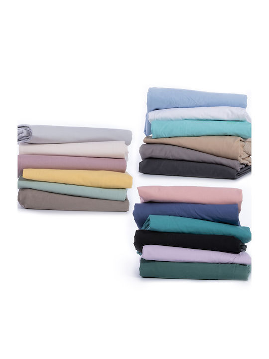 Nef-Nef Homeware Sheet Semi Double with Elastic 120x200+30cm. Basic 1213-amethyst