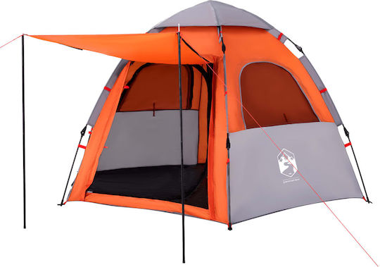 vidaXL Camping Tent Pop Up Orange for 4 People 260x217x150cm