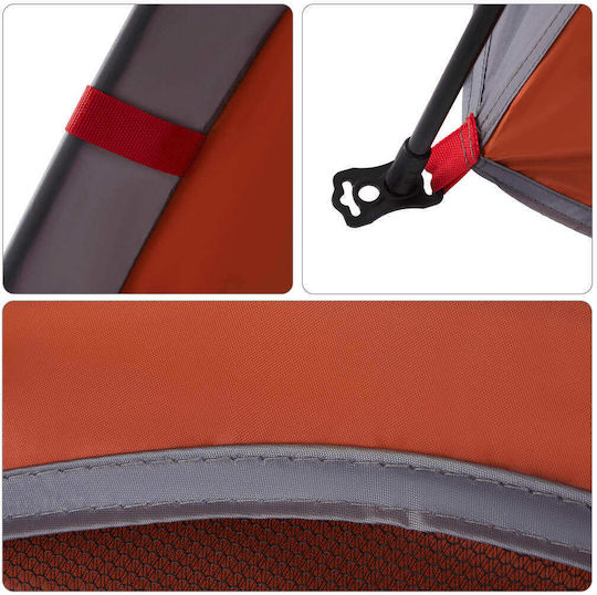 vidaXL Camping Tent Pop Up Orange for 4 People 260x217x150cm