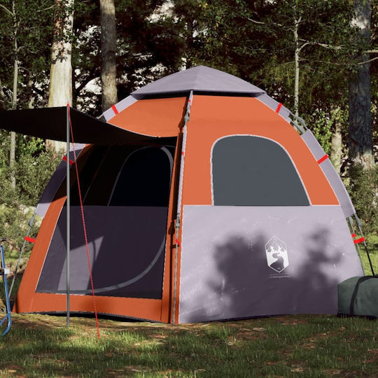 vidaXL Camping Tent Pop Up Orange for 4 People 260x217x150cm