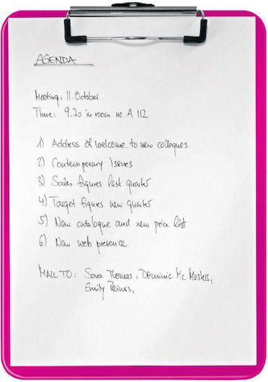 Leitz Clipboard with Clamp Conference for Paper A4 Pink 1pcs