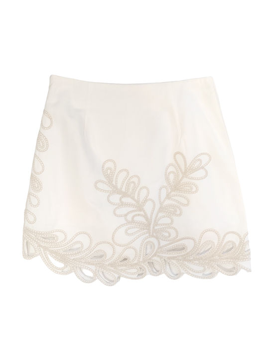 Frauen Satin Rock-Shorts in Weiß Farbe