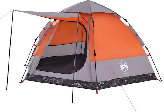 vidaXL Camping Tent Pop Up Orange for 4 People 273x273x129cm