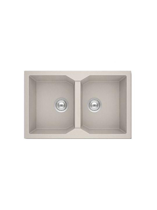 Gloria Nodo 30-8806 Drop-In Spüle aus Verbundgranulat B79xT50cm Weiß