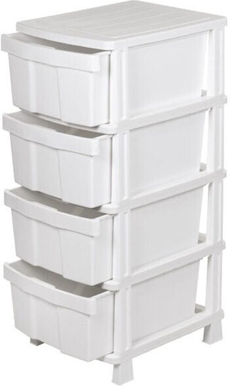 Homeplast Ζήβα Sertar Din Plastic Cu 4 Locuri Alb 50x40x99cm