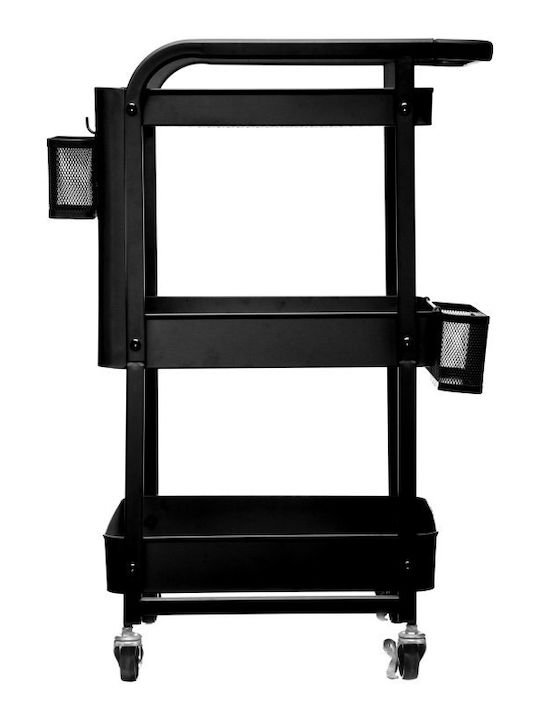 Atmosphera Metallisches Küchenwagen Mit 3 Ebenen Schwarz 51x29,5x76cm