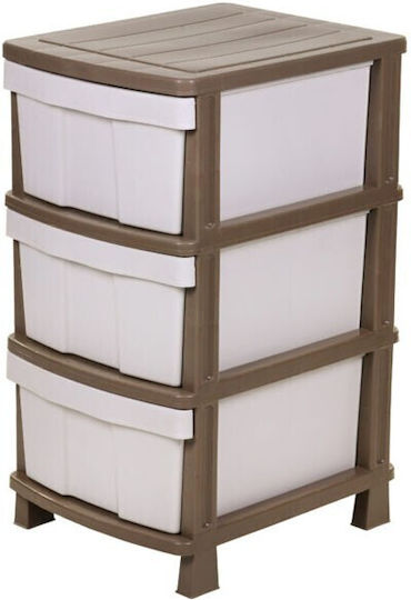 Homeplast Tăra Sertar Din Plastic Cu 3 Locuri Maro 50x40x77cm