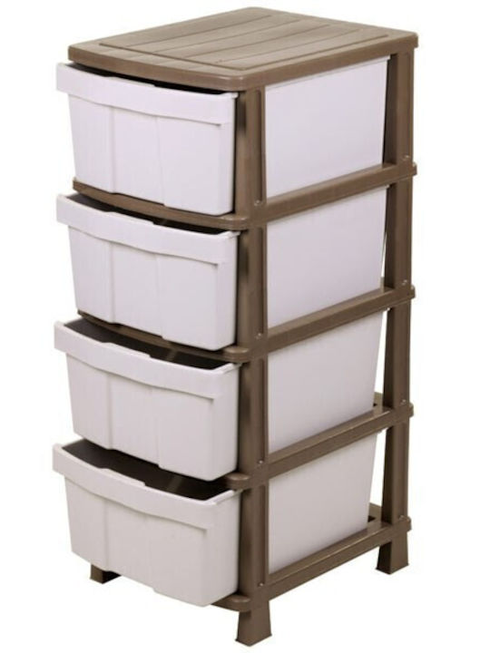 Homeplast Homeplast Lebensmittelregal Kunststoff 4 Ebenen Braun 50x40x99cm