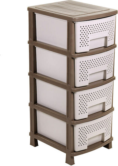 Homeplast Zihva Sertar Din Plastic Cu 4 Locuri Bej 50x40x99cm