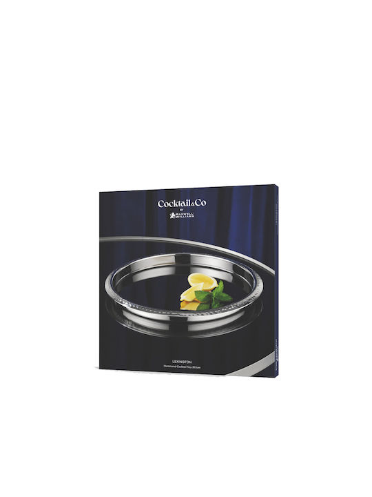 Maxwell & Williams Stainless Steel Round Serving Tray with Handles in Gray Color 35.5cm MF0057 1pcs