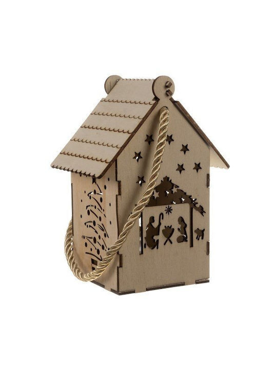 Crăciunescă Iluminată Decorativă Scenă Maro cu Baterie 14x7.5x7.5cm.