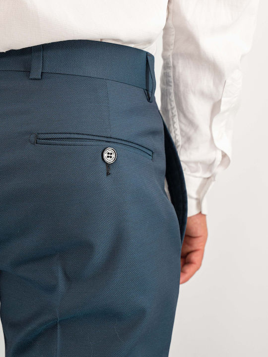 Men's Suit with Vest Petrol Blue