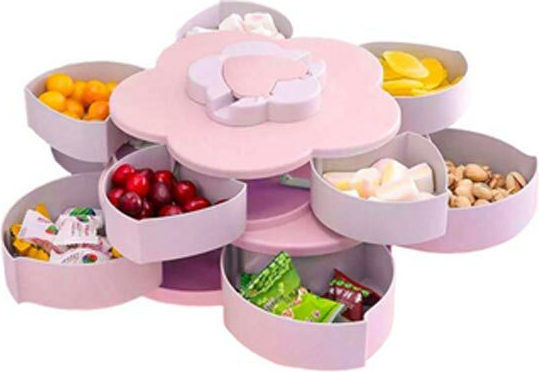 Plastic Tiered Appetizer Stand 2 Tiers Blue Diameter 27cm Height 13cm