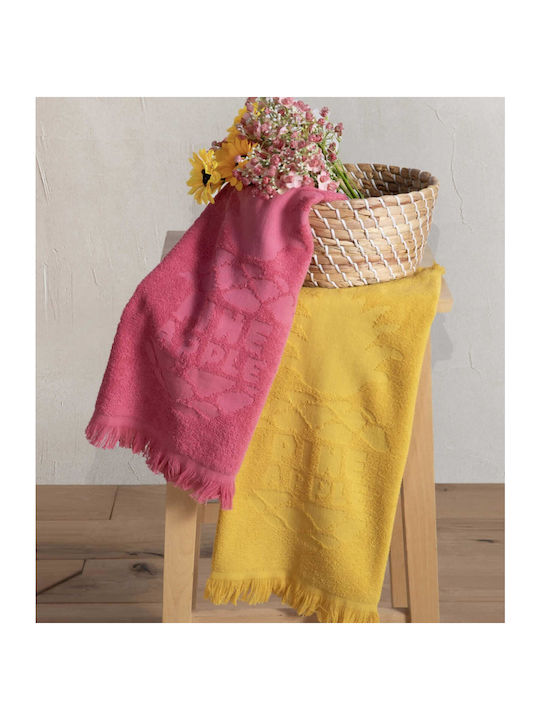 Nef-Nef Homeware Delicious Rose Ποτηρόπανο από 100% Βαμβάκι σε Ροζ Χρώμα 50x50cm