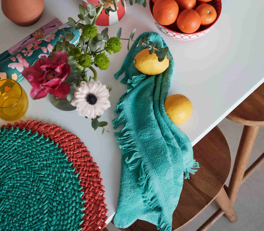 Nef-Nef Homeware Valia Ποτηρόπανο από 100% Βαμβάκι σε Πράσινο Χρώμα 50x50cm