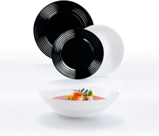 Luminarc Geschirrset Glas White / Black 18Stück