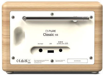 Pure Classic H4 Επιτραπέζιο Ραδιόφωνο DAB+ με Bluetooth Λευκό