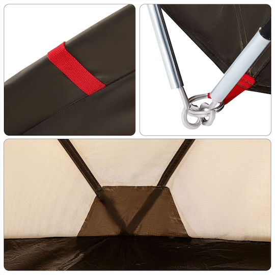 vidaXL Fishing Tent Brown for 5 People 273x273x129cm