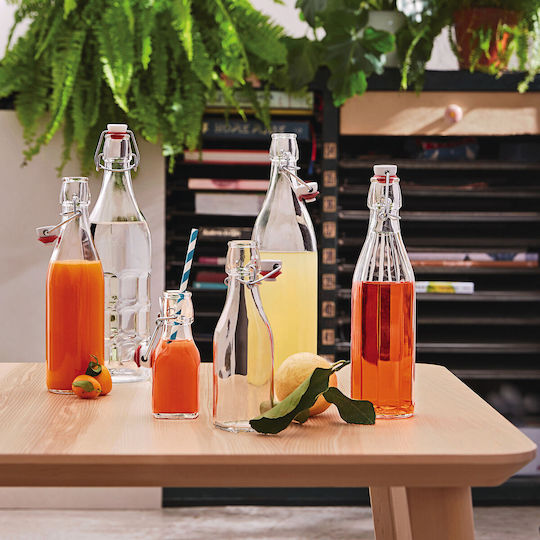 Bormioli Rocco Swing Μπουκάλι Νερού Γυάλινο με Κλιπ Διάφανο 250ml