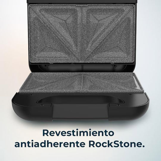 Cecotec Rock’nToast Combo Sandwich Maker with Removable Plates for for 2 Sandwiches Sandwiches 800W Inox