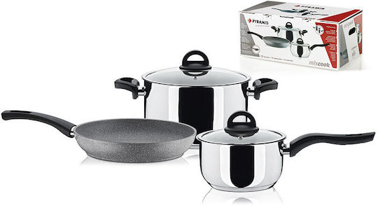 Pyramis Mix Cook Cookware Set Made of Stainless Steel Silver 3 Pieces