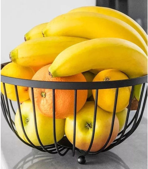 JK Home Decoration Obstschale Metallisch Schwarz 25x13x13cm