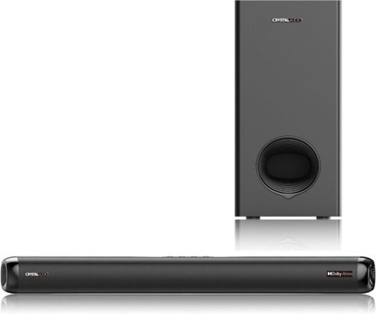 Crystal Audio CASB360 Soundbar 2.1.2 Bluetooth και HDMI 360W με Τηλεχειριστήριο Μαύρο