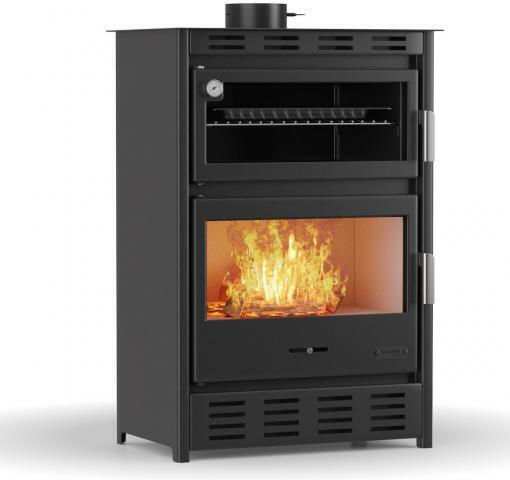 Thermiki ATS AERO 1050 Steel Wood Stove Air Ηeater 17kW Black