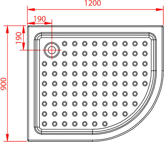 Karag Flora 650 Ημικυκλική Ακρυλική Ντουζιέρα 90x100cm Λευκή