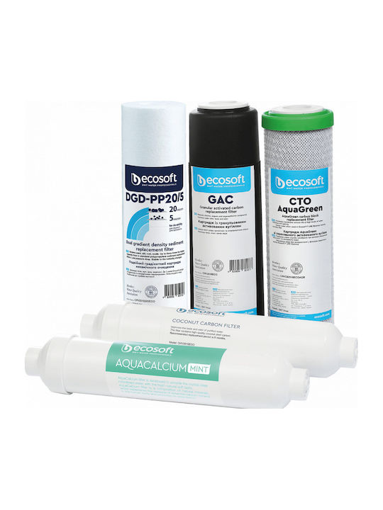 Ecosoft Water Filter Replacement Reverse Osmosis (RO) made of Activated Carbon 5 μm 5pcs