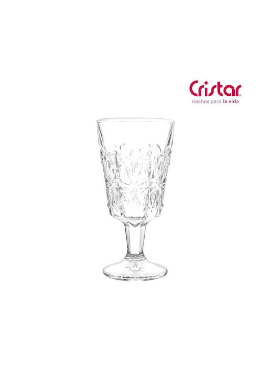 GTSA Diamante Set of Glasses Cocktail/Drinking made of Glass Stemmed 180ml 6pcs