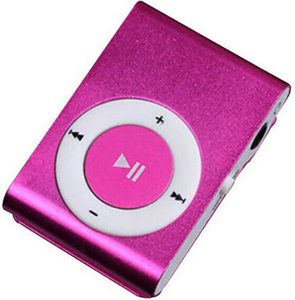 Mini MP3 + Earphones MP3 Player (64GB) cu ecran LCD 1" Fuchsia Fuchsia
