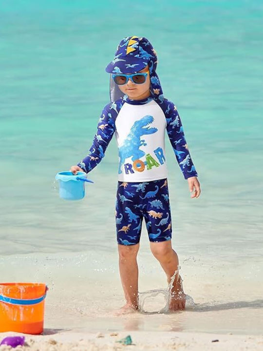 Babykids Παιδικό Μαγιό Σετ με Καπέλο Μπλε