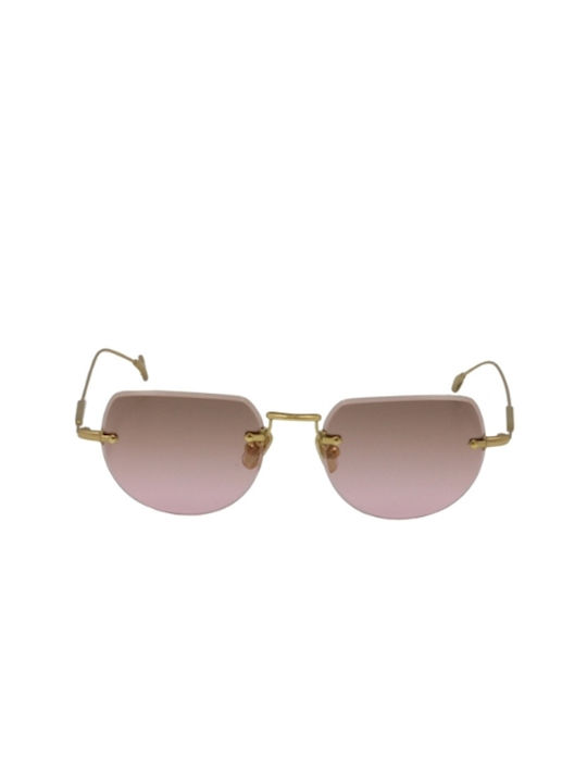 Eyepetizer Women's Sunglasses with Gold Metal Frame and Pink Gradient Lens DRIVE-C.4-44