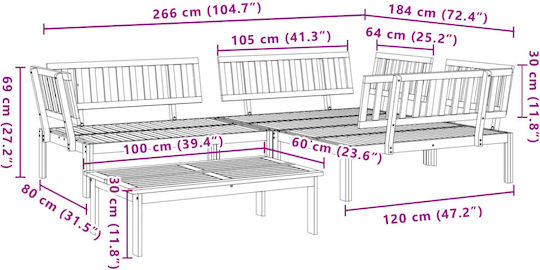 Garten- und Outdoor-Möbelsets 4 Stück Massivholz Akazie