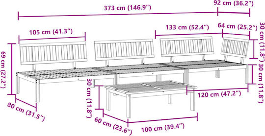Garten- und Outdoor-Möbelsets Wohnzimmer Typsatz 4 Stück Beige