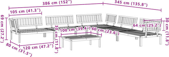 vidaXL Garden & Outdoor Furniture Sets Living Room Set 6 Pieces Beige