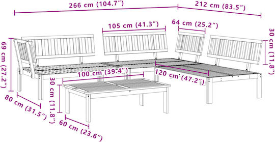 Garten- und Outdoor-Möbelsets 4 Stück Akazie