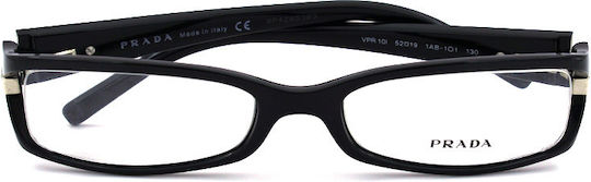 Prada Women's Acetate Prescription Eyeglass Frame Black PRVPR10 VPR10I