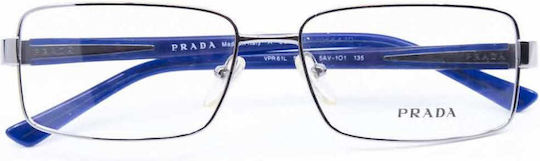 Prada Мъжки Металик Рамки За Очилa Сребристи PRVPR61 5AV1O1