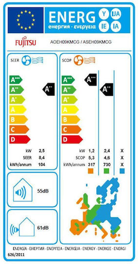 Fujitsu Fujitsu Series KM ASEH Klimaanlage Inverter 14000 BTU A++/A++ mit WiFi und Apfel-Polyphenol-Filter