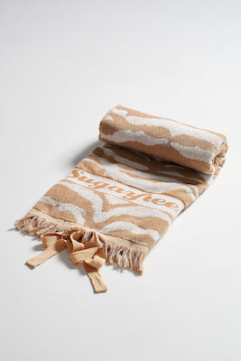 SugarFree Beach Towel Brown with Fringes 176x100cm.