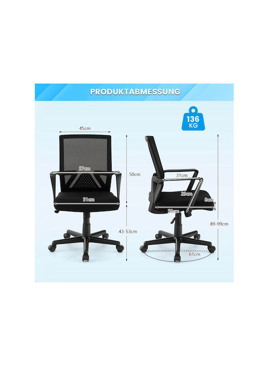 Costway Office Chair With Recline Black
