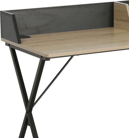 Γραφείο Υπολογιστή Zervan 90x50x85εκ. Φυσικό-μαύρο