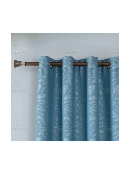 My Home Luxury Blue Grommet Curtain 140x280cm