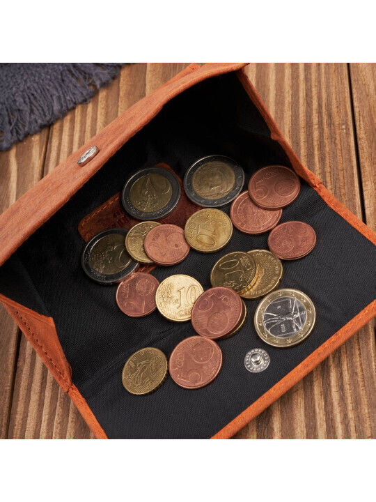 Small Leather Women's Wallet Classic with RFID Orange