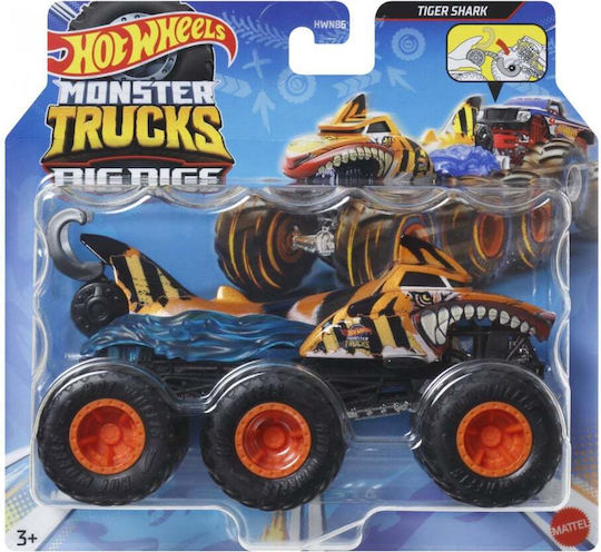 Mattel Mașinuță metalică cu 6 roți Tigru Rechin Scară Camion 1:64 Monster Truck